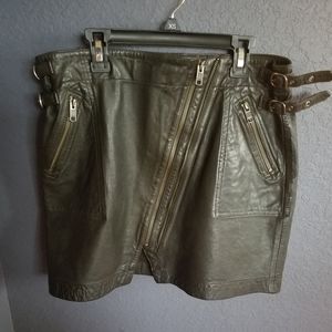 Leather mini skirt